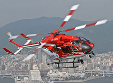 Kobe City Firefighting helicopter equipped with a D-NET terminal (courtesy: Kobe City Fire Department)