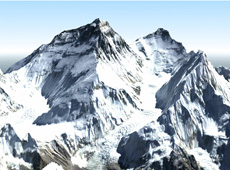 A digital 3D map of Mt. Everest