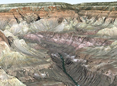 Digital 3D map of the Grand Canyon