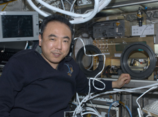 Astronaut Satoshi Furukawa during his long-term stay on the ISS (courtesy of JAXA/NASA)