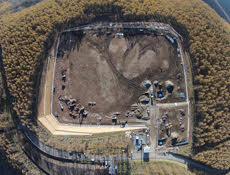 Preparation of the planned construction site for the new antenna (courtesy of Takehana-Gumi)