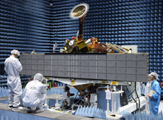 Preparation for an electromagnetic compatibility test for multi-purpose satellite KOMPSAT-5 (courtesy: KARI)