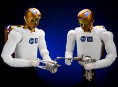 Robonaut 2, a humanoid robot designed to look like the upper half of the human body (Courtesy of NASA)