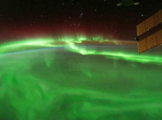 Aurora photographed from the International Space Station (courtesy: NASA)