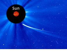 Comet ISON imaged by a solar observation satellite