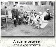 A scene between the experiments