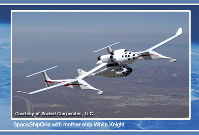 SpaceShipOne with mother ship White Knight