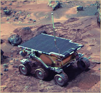Mars Pathfinder Rover exploring Mars (Courtesy of NASA/JPL-Caltech)