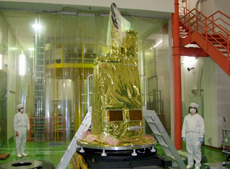 First small scientific satellite in thermal environmental test