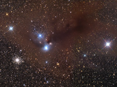 Cosmic dust (dark nebulae) and stars seen in optical light (Courtesy of Adam Block, NOAO, AURA, NSF)