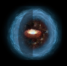 Interstellar matter surrounding an active galactic nucleus (artist's concept)