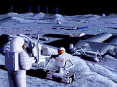 Artist’s rendition of manned lunar exploration