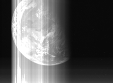 The last image of Earth taken by HAYABUSA. After this, it re-entered the atmosphere and burned up.