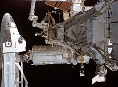 Space Shuttle docked to the International Space Station (courtesy of NASA)