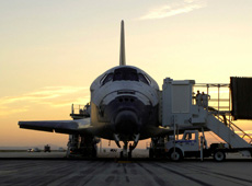 Space Shuttle Discovery after returning to Earth (STS-114) (courtesy: NASA)