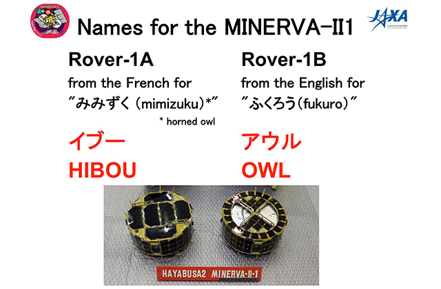 [HAYABUSA2 PROJECT] Naming our MINERVA-II1 rovers