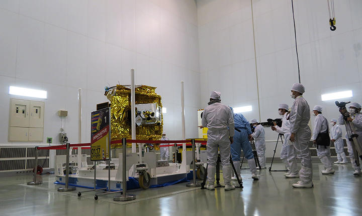 The Innovative Satellite Technology Demonstoration-1 as Shown to the Media, the JAXA Uchinoura Space Center