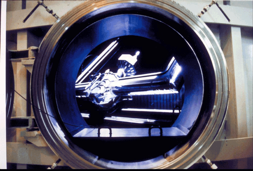 A test conducted at the Tsukuba Space Center on KIKU-1, which was launched in 1975