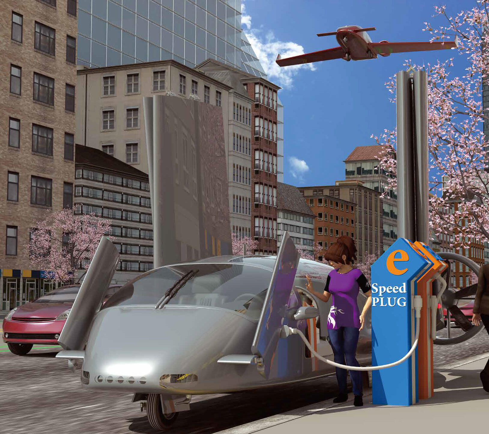 Illustrative image of a small electric aircraft of the future