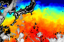 Drop in sea surface temperature after the passage of typhoon