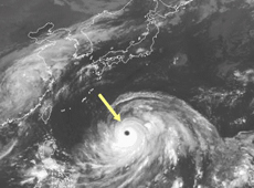 Typhoon captured by a Himawari satellite (courtesy: JMA)