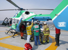 Helicopter support during the Great East Japan Earthquake