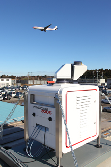 Measuring wake turbulence. The instrument in the foreground is a lidar