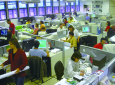 Satellite images being analyzed at the Remote Sensing Center in Brazil