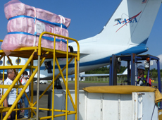 Emergency cargo from NASA, arrived at Tanegashima Airport