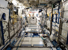 Inside Kibo’s Pressurized Module (courtesy of JAXA/NASA)