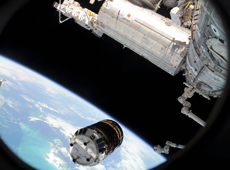 HTV-1 (KOUNOTORI 1) approaching the ISS (courtesy: NASA)