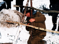 Astronaut Hoshide in survival training in Russia