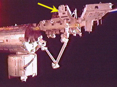The Multi-mission Consolidated Equipment (MCE) module installed on Kibo’s Exposed Facility. (Courtesy of JAXA/NASA)