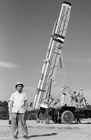 Hideo Itokawa with the Kappa-8L Rocket (1962)