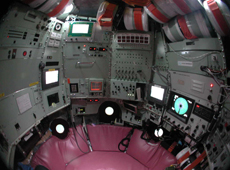 The cockpit of SHINKAI 6500 can hold three people (courtesy: JAMSTEC)