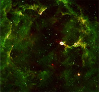 Akari's image of reflection nebula IC 1396 in the constellation Cepheus