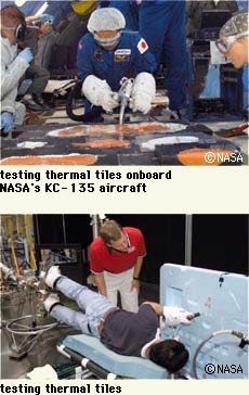 repairing damaged thermal tile with an extra-vehicular activity