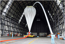 Balloon being filled with helium gas