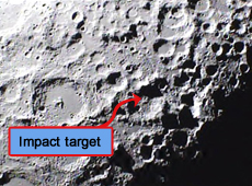 Impact target of Centaur rocket in the Cabeus Crater (Courtesy of NASA)