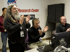 LCROSS mission team celebrating the successful impact (Courtesy of Eric James / NASA Ames)