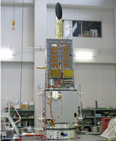 First small scientific satellite in mechanical environmental test