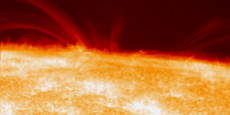 Eruption of material observed near a sunspot