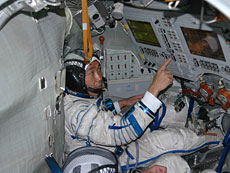 Astronaut Wakata participating in Soyuz spaceship training in Russia.