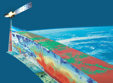 EarthCARE studying three-dimensional profiles of clouds (courtesy: ESA)