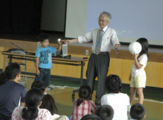 Director Sumio Endo talking about the Earth and the Moon