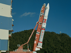The M-V rocket’s inclined launch system
