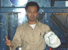 Prof. Kunihiko Tanaka in the United States, where he was studying spacesuits
