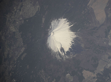 Mt. Fuji in Japan viewed from the ISS (Courtesy of NASA/JAXA)