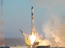 Launch of Progress spacecraft, carrying samples for the protein crystal growth experiment (courtesy: S.P. Korolev RSC Energia)