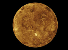 A CG image of Venus, based on radar observation (Courtesy of NASA)